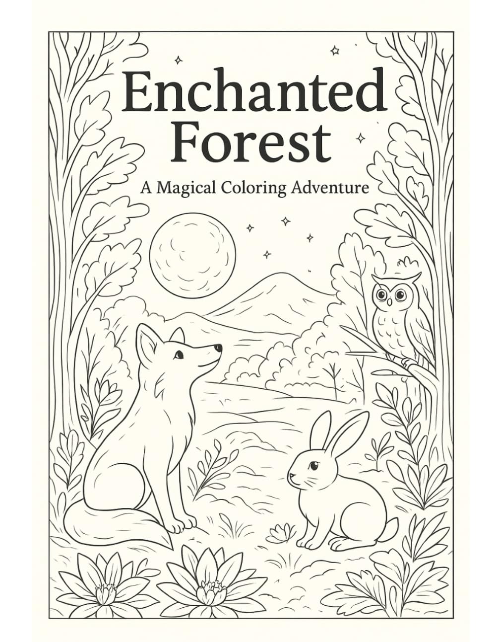 Enchanted Forest – A Magical Coloring Adventure: 25 Relaxing Nature & Animal Scenes to Color