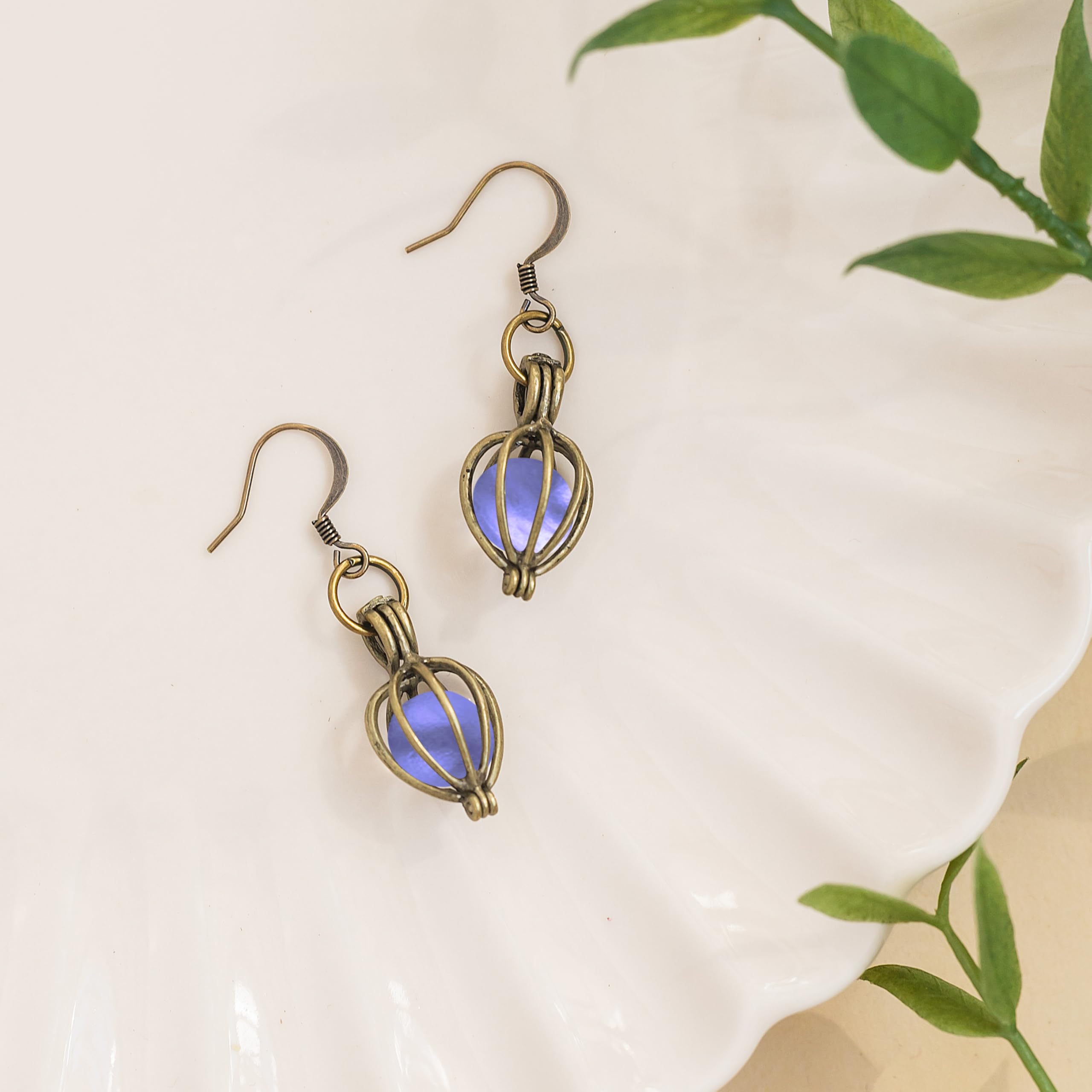 Bottled Up Designs Handmade Brass Drop Earrings, Sterling Silver, Eco Friendly, Recycled Vintage Bottles, Made in USA, Birthday Gifts, Mothers Day, Women, Anniversary