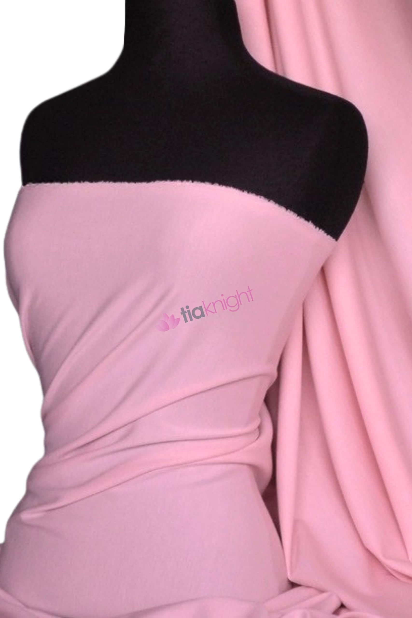 Soft Fine 1x1 Rib 100% Cotton Knit Jersey Fabric | Soft T-Shirt Material | Over 50 Colours | Oeko-Tex Certified | Same Day Dispatch | by Tia Knight (Q61) (Taffy Pink)