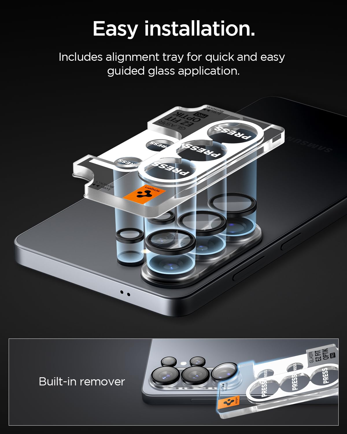 Spigen Camera Lens Screen Protector [GlasTR EZ Fit Optik Pro] Designed for Galaxy S26 Ultra - Black [2 Pack] - 5