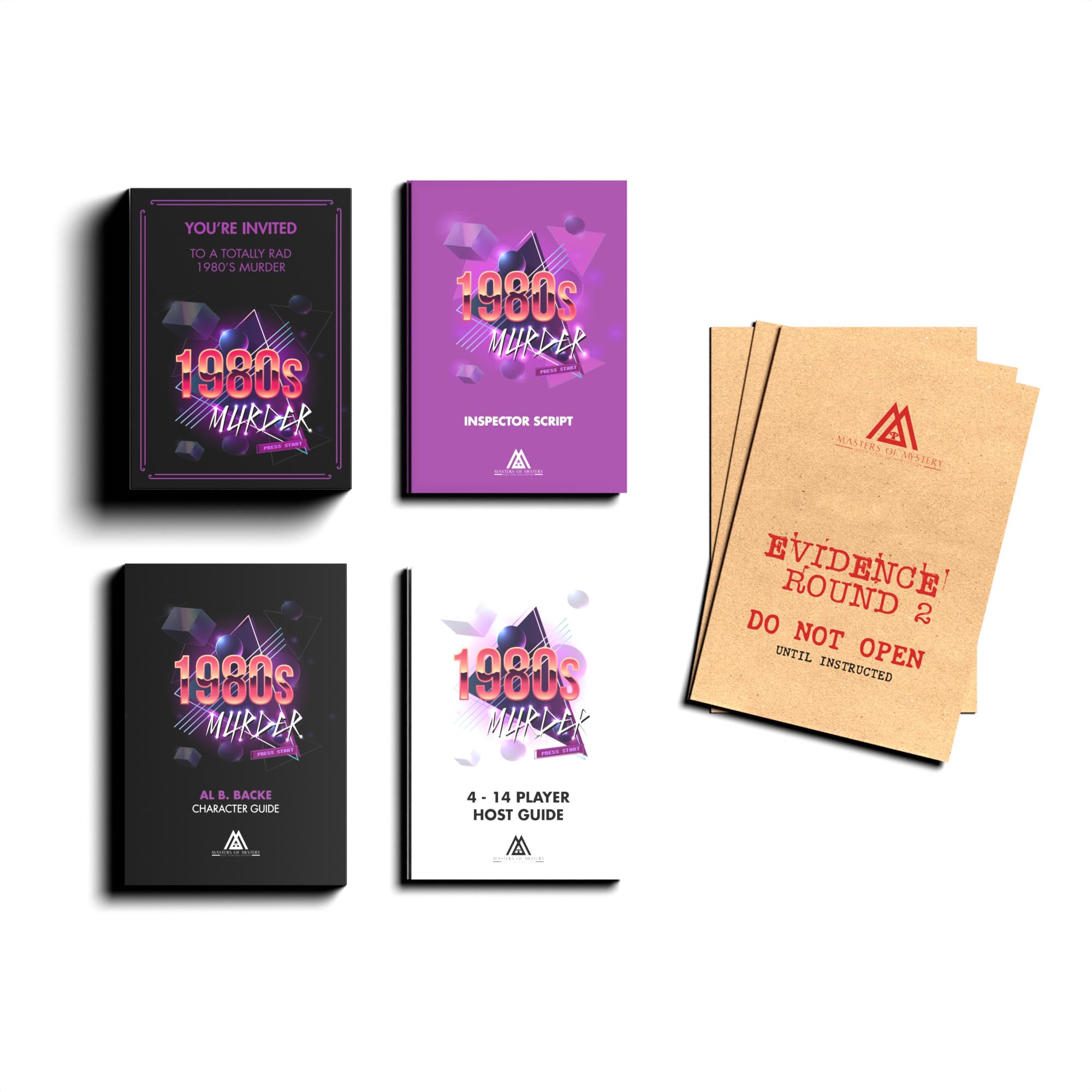 Wiederspielbares 1980er-Jahre-Mord-Mord-Dinner-Partyspiel für bis zu 20 Erwachsene – Veranstalten Sie Ihre eigene Dinner-Party-Spieleabend – 1980er-Jahre-Filme & Pop-Icons Thema Medium Englisch 4–20