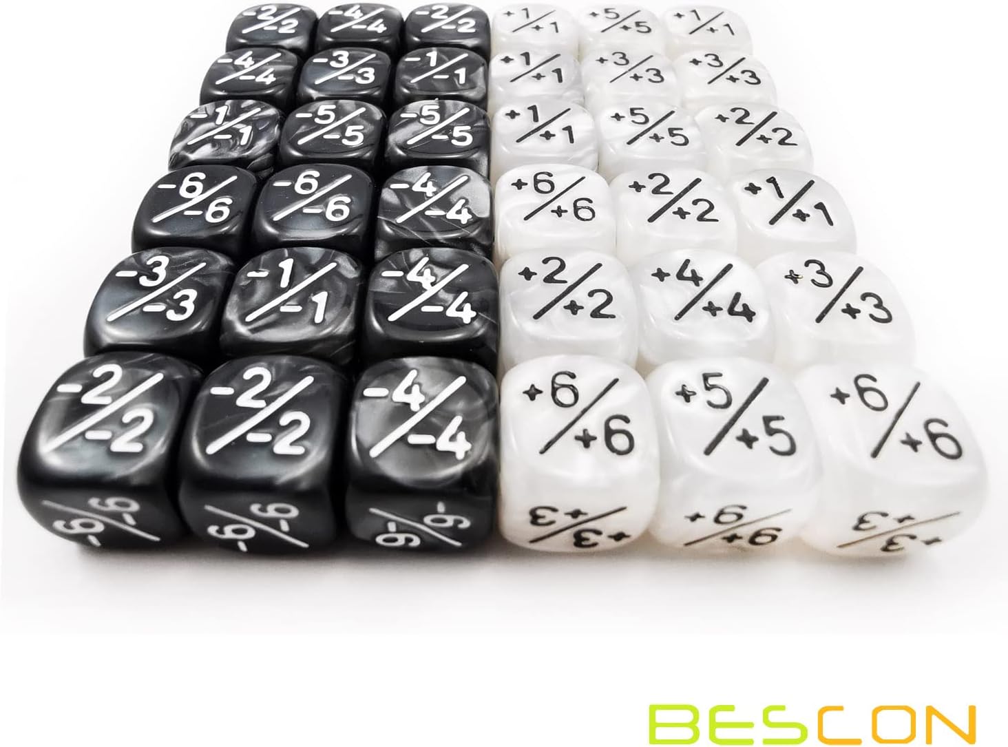 36pcs 12mm Positive & Negative Dice Counters Set, Small Token Dice Compatible with MTG, CCG, Card Games