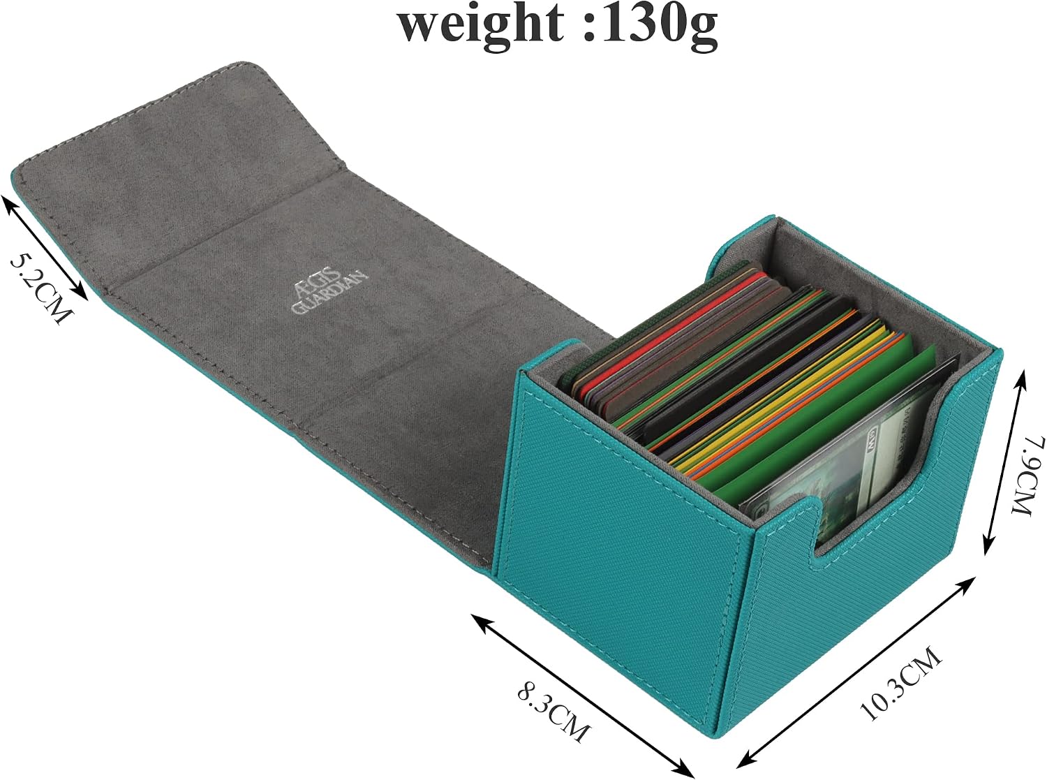 AEGIS GUARDIAN Card Deck Box for MTG, Commander Deck Box Hold 120+ Sleeved Cards, Leather Strong Magnet Card Deck Case Holder for Magic Cards TCG CCG, Green image 5