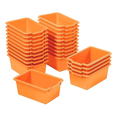 ECR4Kids - Cajas de almacenamiento frontal con cuchara, multiusos, naranjas, juego de 25 piezas