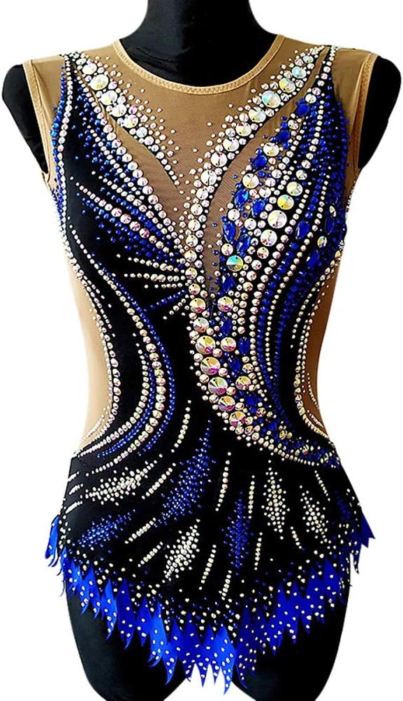 Figure Skating Dress Girls Ice Skating Competition Wear Activewear Rhythmic Gymnastics Leotards Handmade