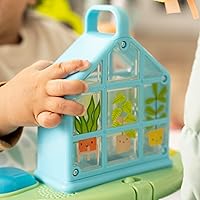 Vista 17 de Ingenuity Centro de hitos 6 en 1, gimnasio de juegos, tapete plegable, música y sonidos de la naturaleza, luces, puente de actividad, mesa, casa