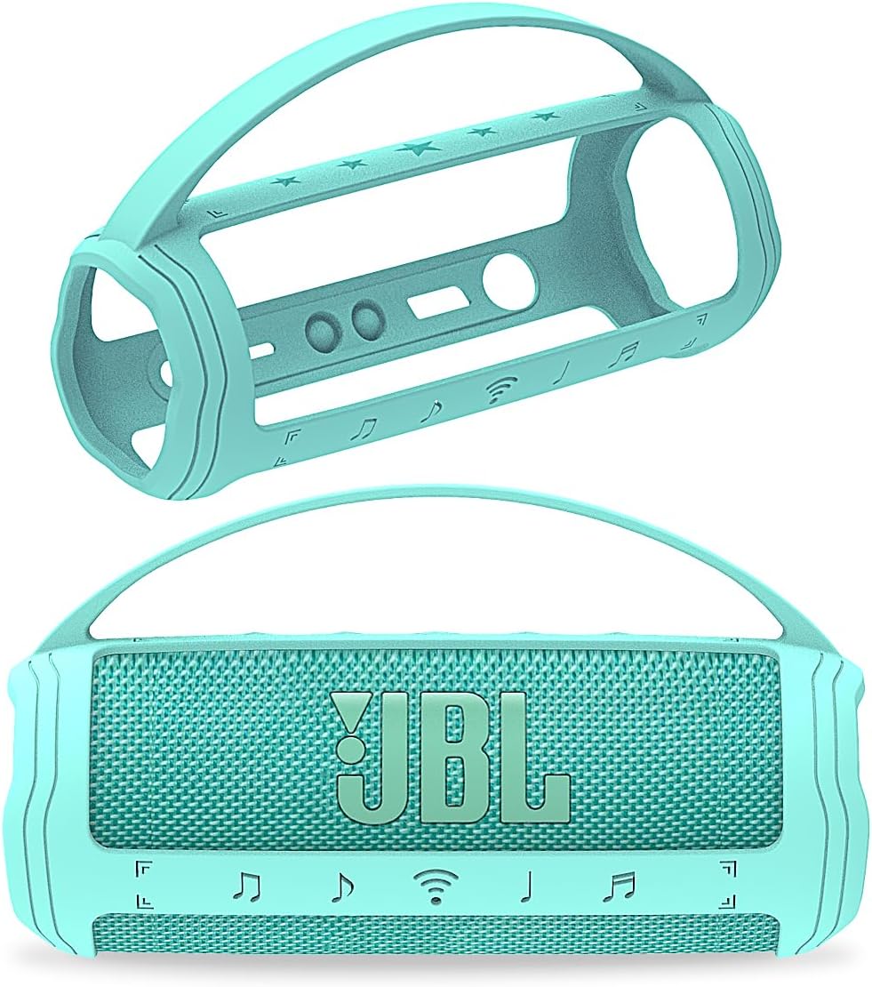 JCHPINE Silicone Cover Case for JBL Flip 6 Portable Bluetooth Speaker, Protective Carrying Holder for JBL Flip 6 Speaker Accessories (Teal Case)