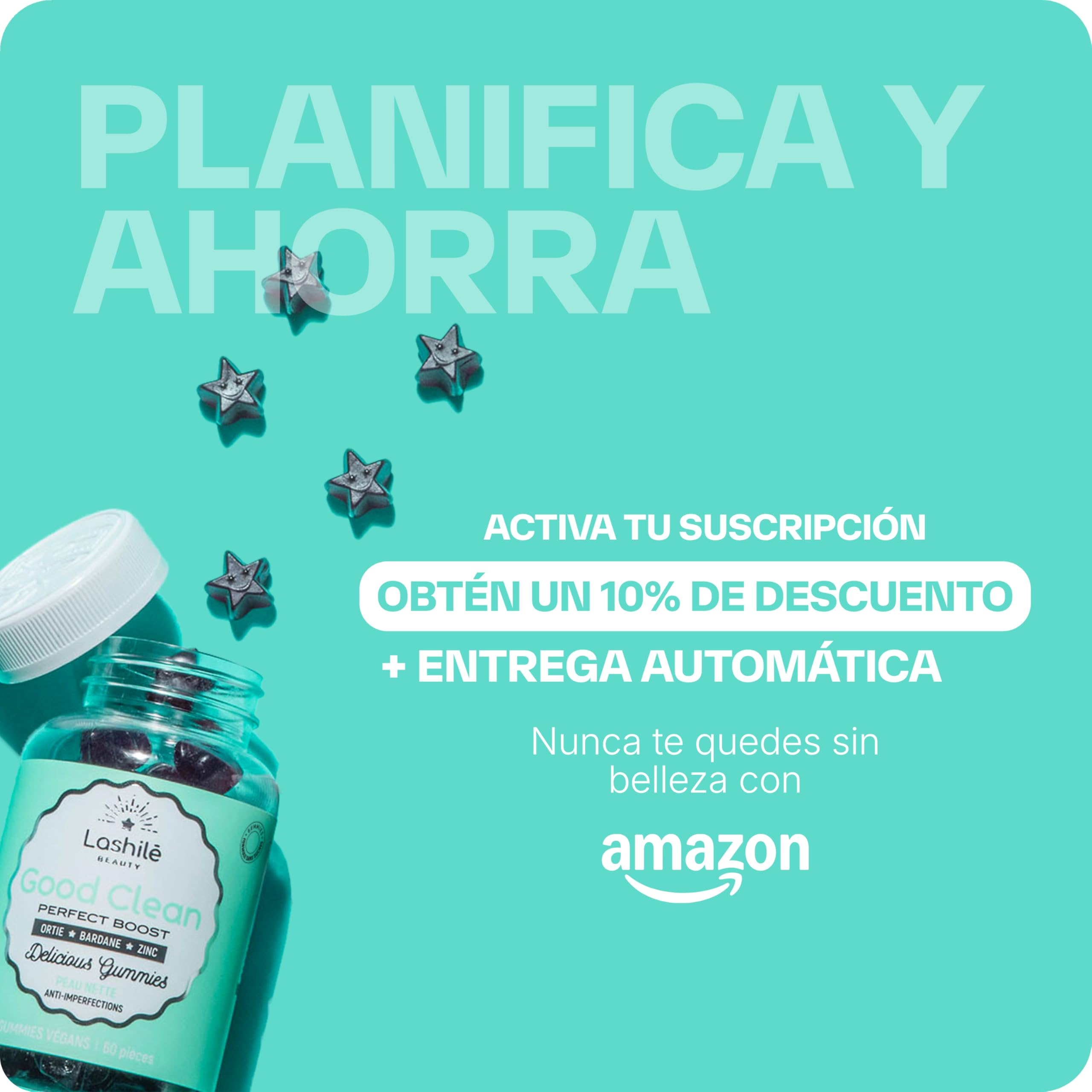 Lashilé Beauty - Complementos Alimenticios - Piel limpia y antiimperfecciones - Regula el sebo y purifica - Good Clean Vitamines - Fabricado en Francia - Bardana, Ortiga, Zinc - 180 Gummies
