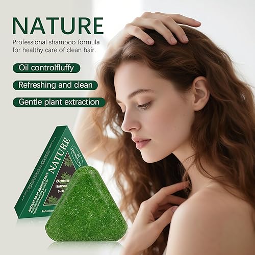 Miniatura 4 de Nature Triangle - Barra de champú Nature Seven Green Soap Shampoo con Platycladus orientalis de siete hojas y ginseng para una limpieza suave,
