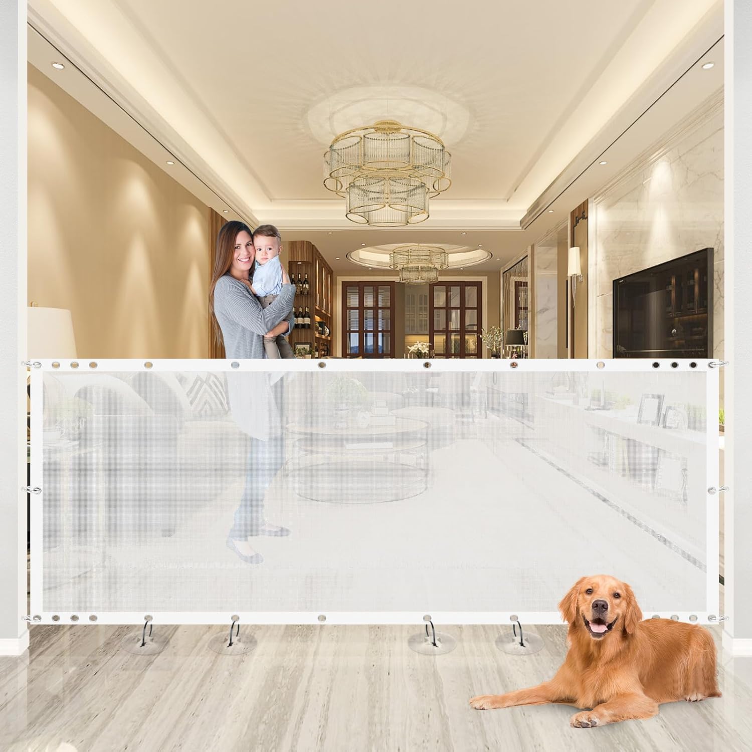 TNELTUEB 120 Inch Extra Wide Baby Dog Gate for Large