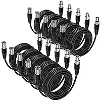 Vista 7 de EBXYA Cable XLR de 2 pies, paquete de 6 unidades, cable de micrófono equilibrado con cable XLR de 3 pines macho a hembra, color negro