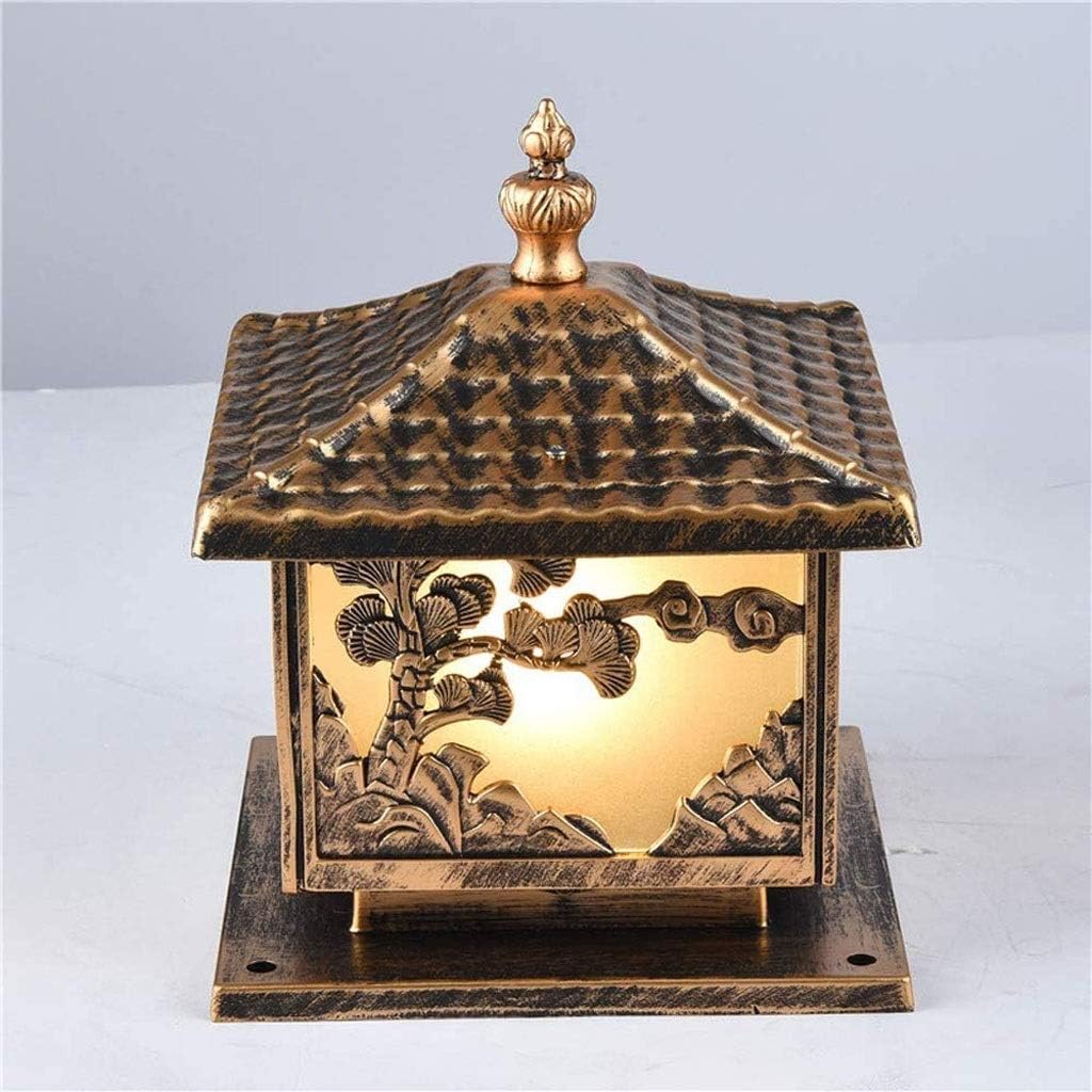 Wall Lamps,Glass Lampshade Fence Pillar Light，Outdoor Waterproof Modern Column Headlight Aluminum Pillar Lamp