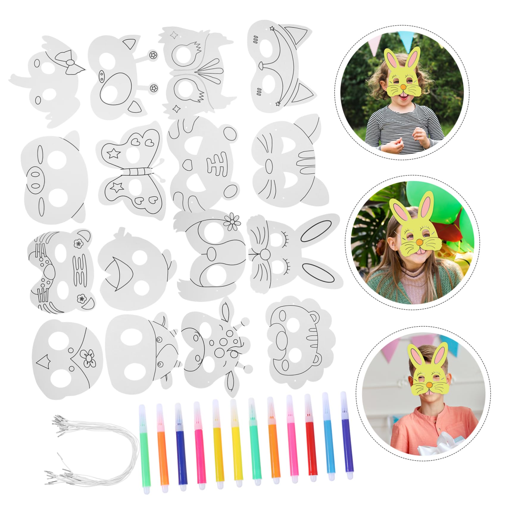 SHINEOFI 80 Pcs Masque Animal Masques Faits À La Main Pour Décorer s Pour Adultes De Fête De Mascarade Vierges De Bricolage Non Peints