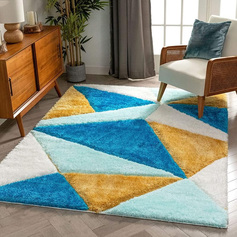 Image of Shaggy Area Rug - Extra Plush Luxury Carpet, Super Soft & Cozy Feel| Perfect for Living Room, Bedroom, and Stylish Home Decor- Torquish (2 x 6 ft)