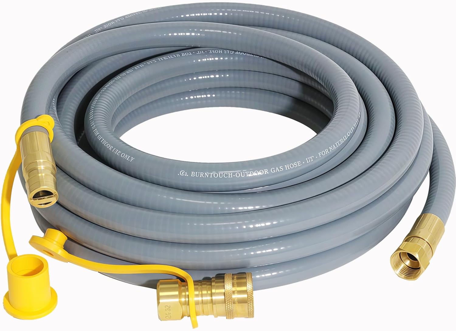 25 FeeT 3/8 inch Natural Gas Hose with Quick Connect Fittings, Natural Gas hose fit for BBQs、 Grills, Pizza Ovens, Patio Heater and more NG/propane Appliance