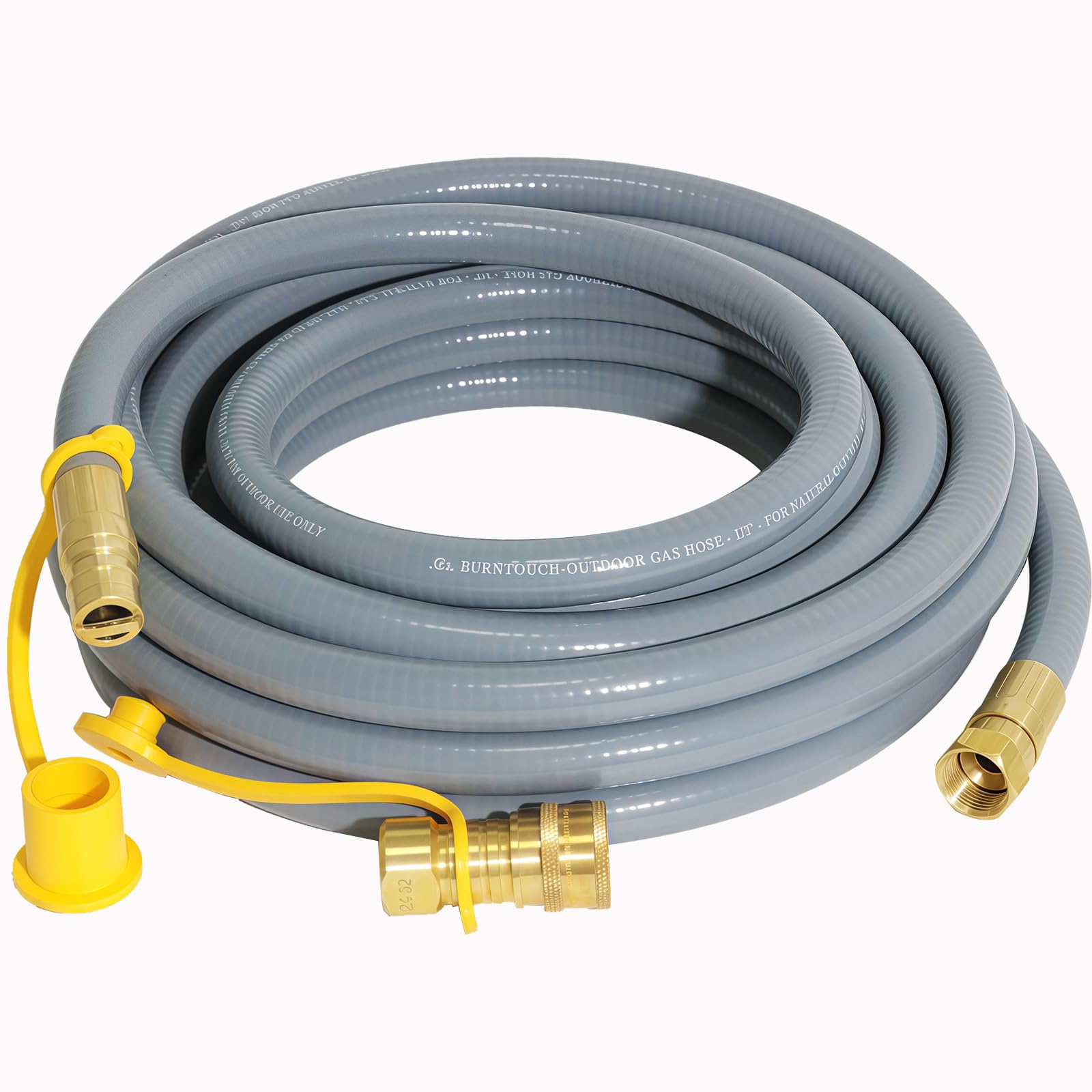 Manguera de gas natural de 25 pies de 3/8 pulgadas con accesorios de conexión rápida, manguera de gas natural apta para barbacoas, parrillas, hornos de pizza, calentador de patio y más