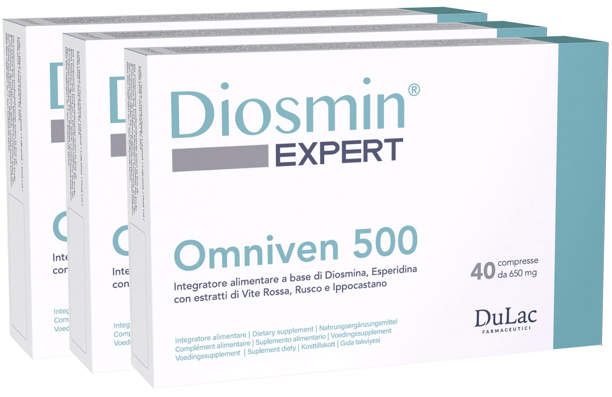 Dulac, Diosmin Omniven 500, Complemento Piernas Pesadas, 120 Comprimidos | con D