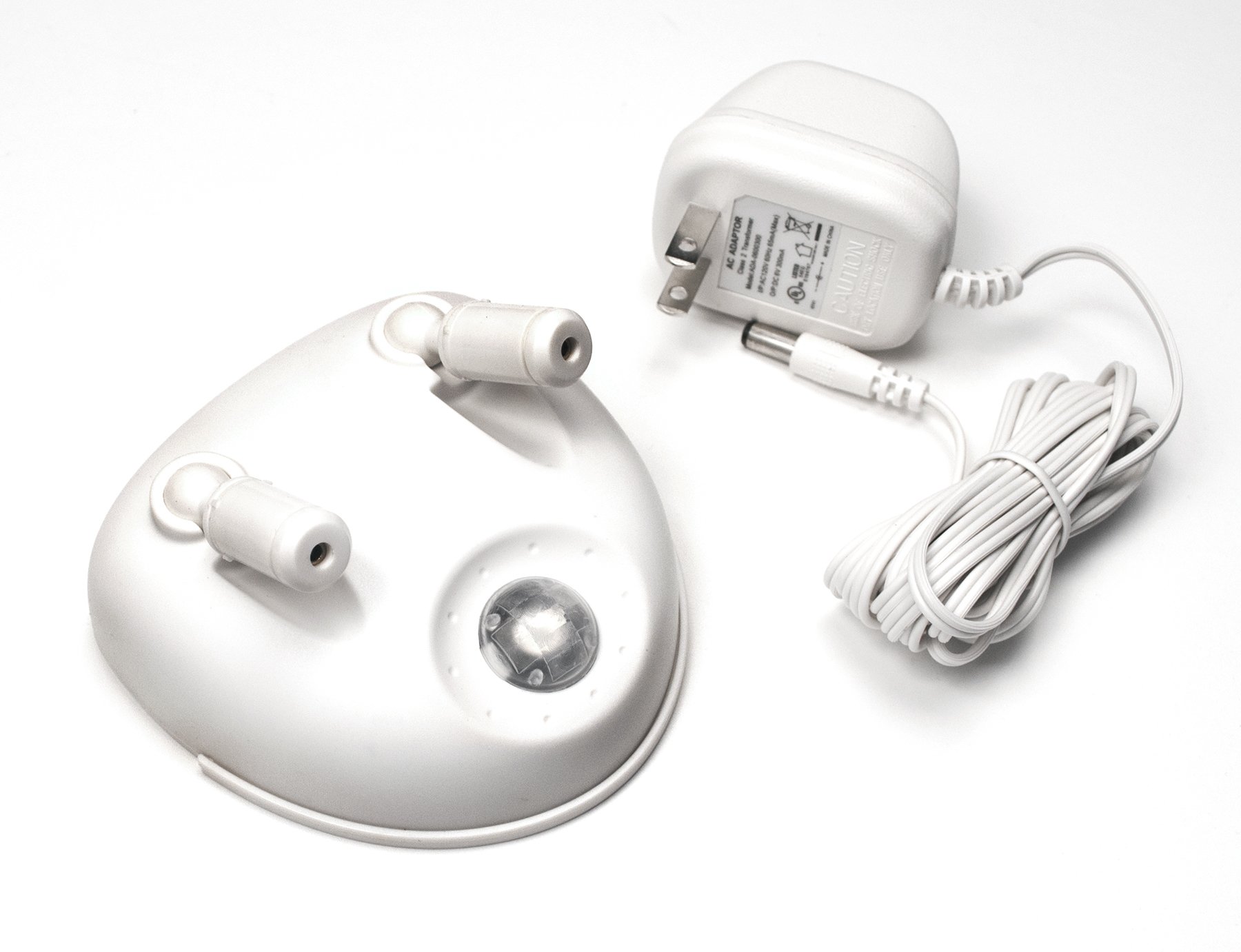 Maxsa 37313 Park Right Dual Laser Parking Guide for Garage with Adjustable 360-Degree Lasers, Motion Activated, AC Adapter and Battery Backup, Universal Car and SUV Parking Guide, White