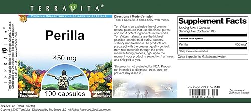 Miniatura 3 de Perilla - 450 mg (100 Cápsulas, ZIN 521140)