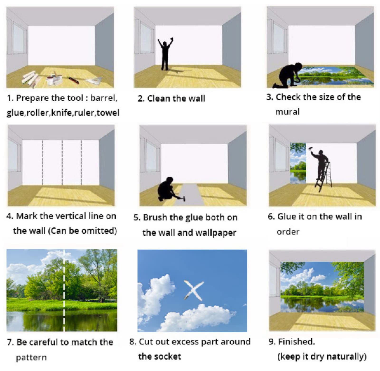 Carta da parati murale personalizzata 3D Cielo stellato Luna Natura Paesaggio Pittura murale Soggiorno TV Divano Camera da letto Decorazioni per la casa romantiche Affresco, 250x175 cm