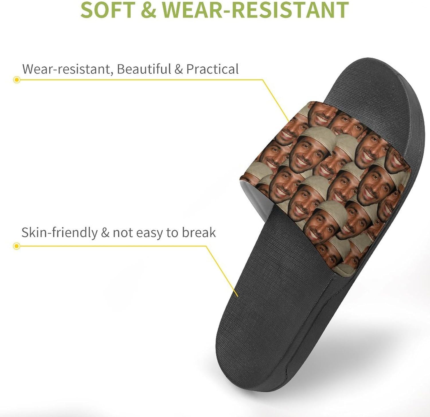 Custom Shower Slippers for Women Man, Non-Slip Open Toe Slippers for Bathroom Kitchen Beach Indoor Outdoor Use, Unique Footwear Gifts for Girlfriend BoyFriend Mother Father - Image 5