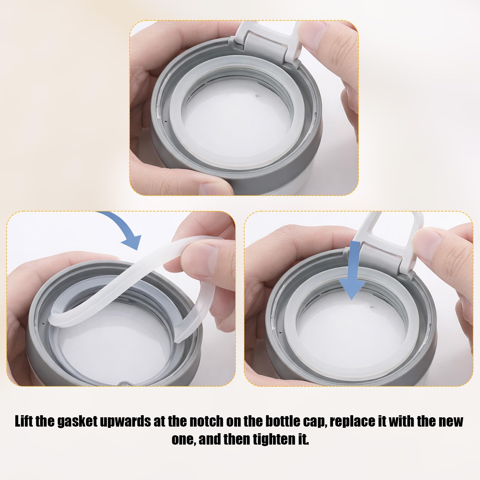 1pz Spazzola Pulizia e 4pz Guarnizioni di Ricambio, Guarnizioni di Ricambio per Scaldabiberon in Silicone e Spazzola per Pulizia 3 in 1 Compatibili con Momcozy 17oz