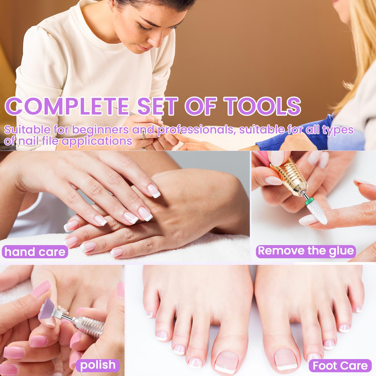 mohito 21 pezzo Punte Fresa Unghie,3/32 Inch Nail Drill Bits for Acrylic Nails,Punte Fresa Unghie Professionale,Per punte per unghie da 3/32 pollici Unghie in gel Manicure e pedicure in gel acrilico