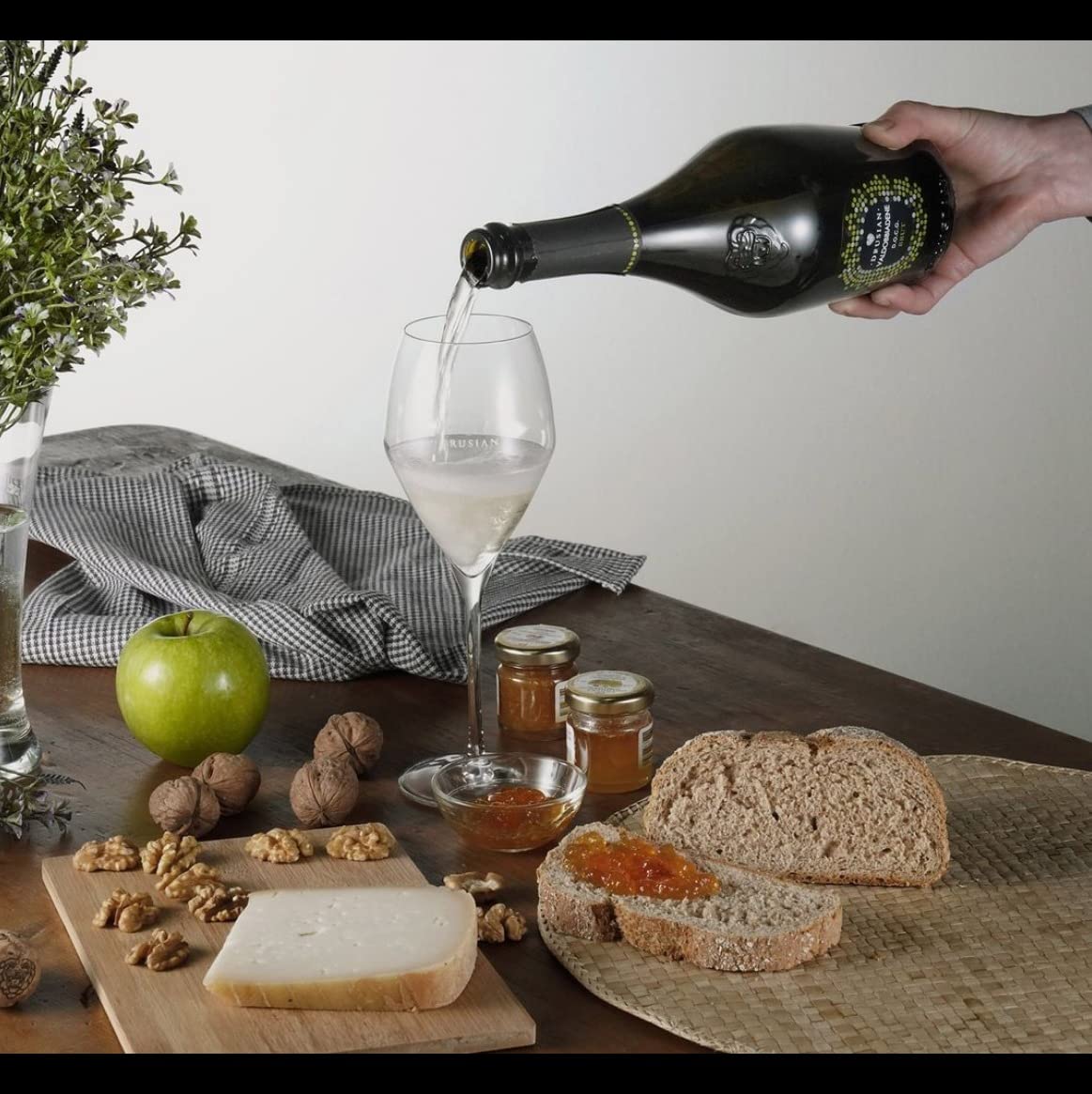 Drusian Valdobbiadene Prosecco Superiore DOCG Brut, Spumante 100% Glera, Metodo Martinotti Charmat, Note di Mela Verde e Agrumi, Ideale per Aperitivi e Piatti di Pesce, Bottiglia da 75cl (6 bottiglie)