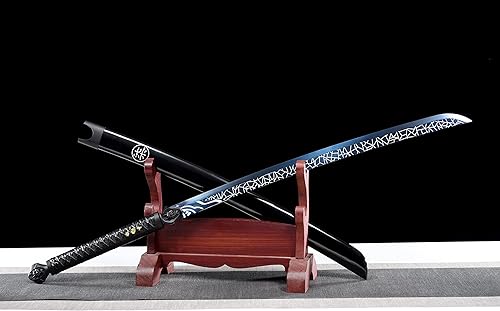 JIHPEN Sword, Espada de espiga completa de 41", acero de alto manganeso, acero para resorte, rebote flexible, alta dureza, muy afilado