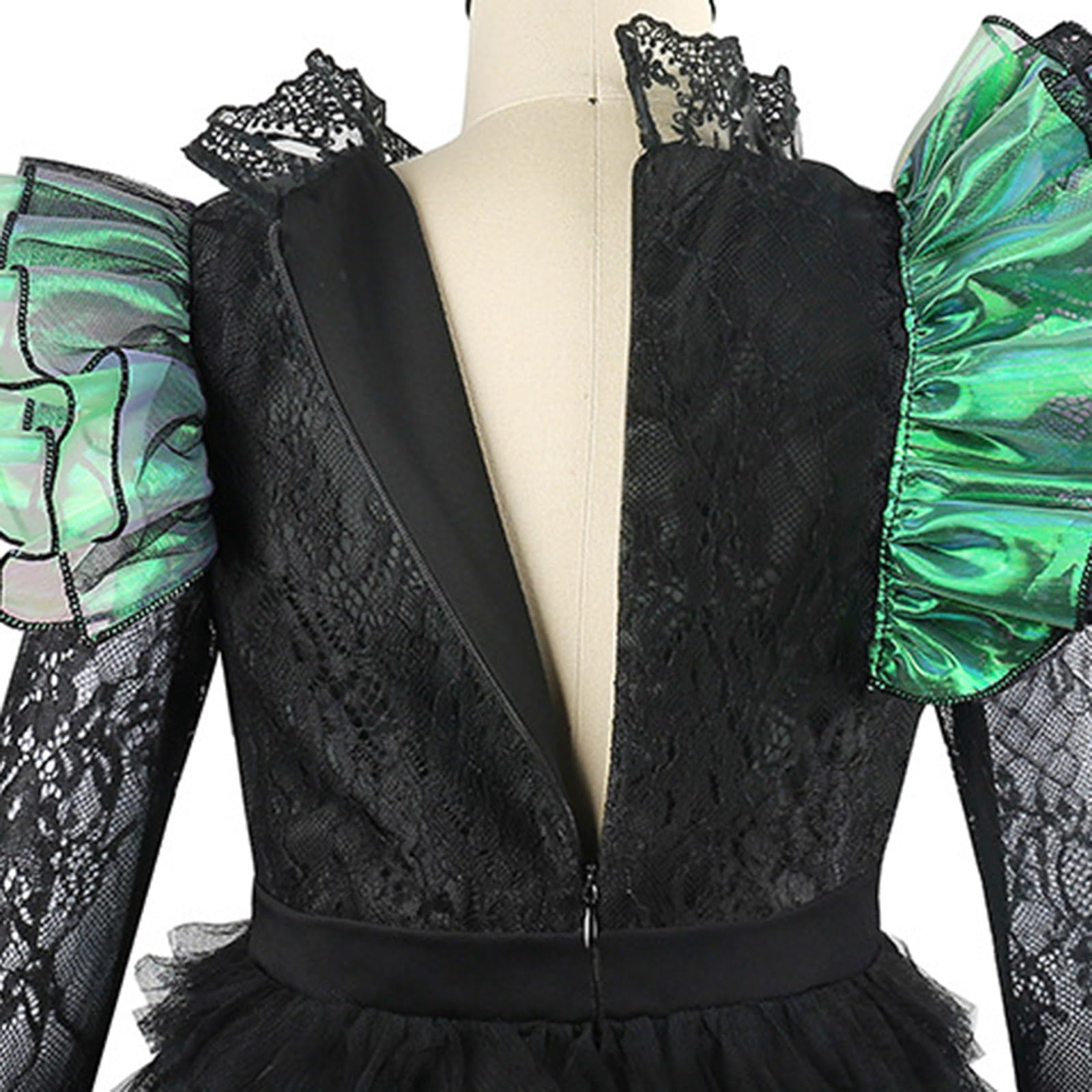 Vesstidos Larga para Niñas, Disfraz Bruja Buena, Vestido Tul de Fantasía con Capas, para Fiesta Temática, Cumpleaños Halloween Actuación y Escenario
