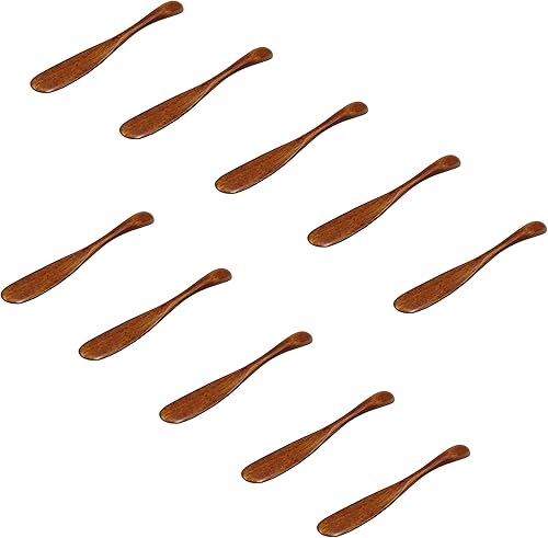 M2cbridge Juego de 10 cuchillos de queso hechos a mano con mantequilla (marrón estrecho)