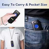 Vista 6 de NADAMOO Escáner de código de barras inalámbrico compatible con función Bluetooth, 2.4G inalámbrico y con cable, escáner de código de barras 3 en 1
