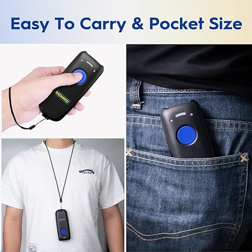 Miniatura 6 de NADAMOO Escáner de código de barras inalámbrico compatible con función Bluetooth, 2.4G inalámbrico y con cable, escáner de código de barras 3 en 1,