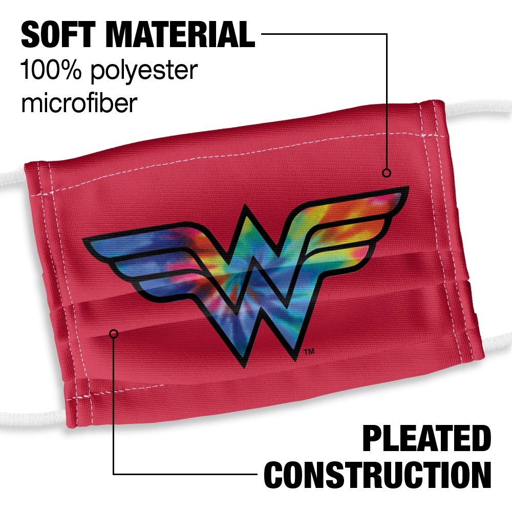 Popfunk Wonder Woman Kids Tie Dye Logo 1-Ply Reusable Face Mask Covering - 1 Count (Pack of 1)