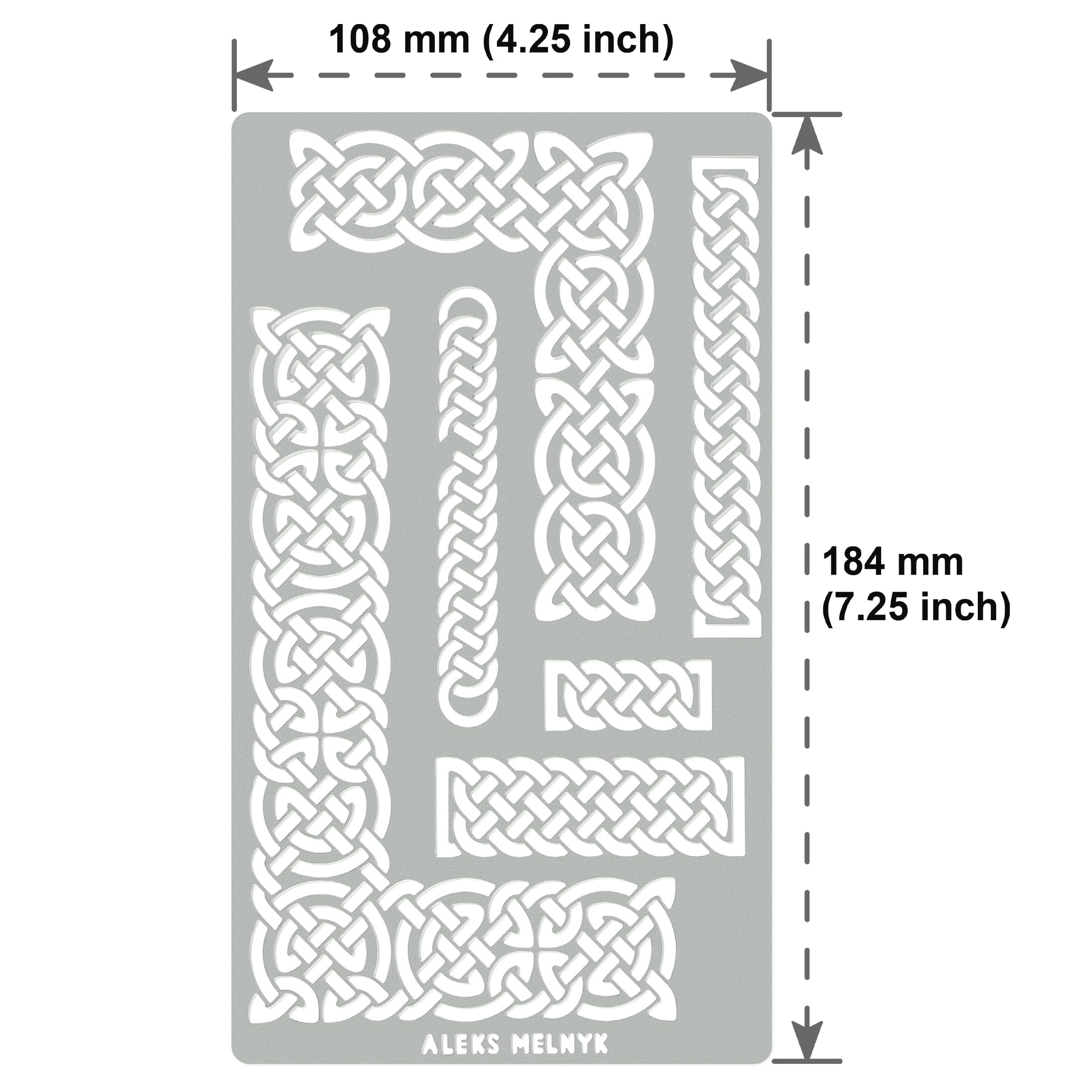 Celtic Knot Border Stencil - 7.3x4.3 Inch Stainless Steel Template For Wood Burning & Crafts