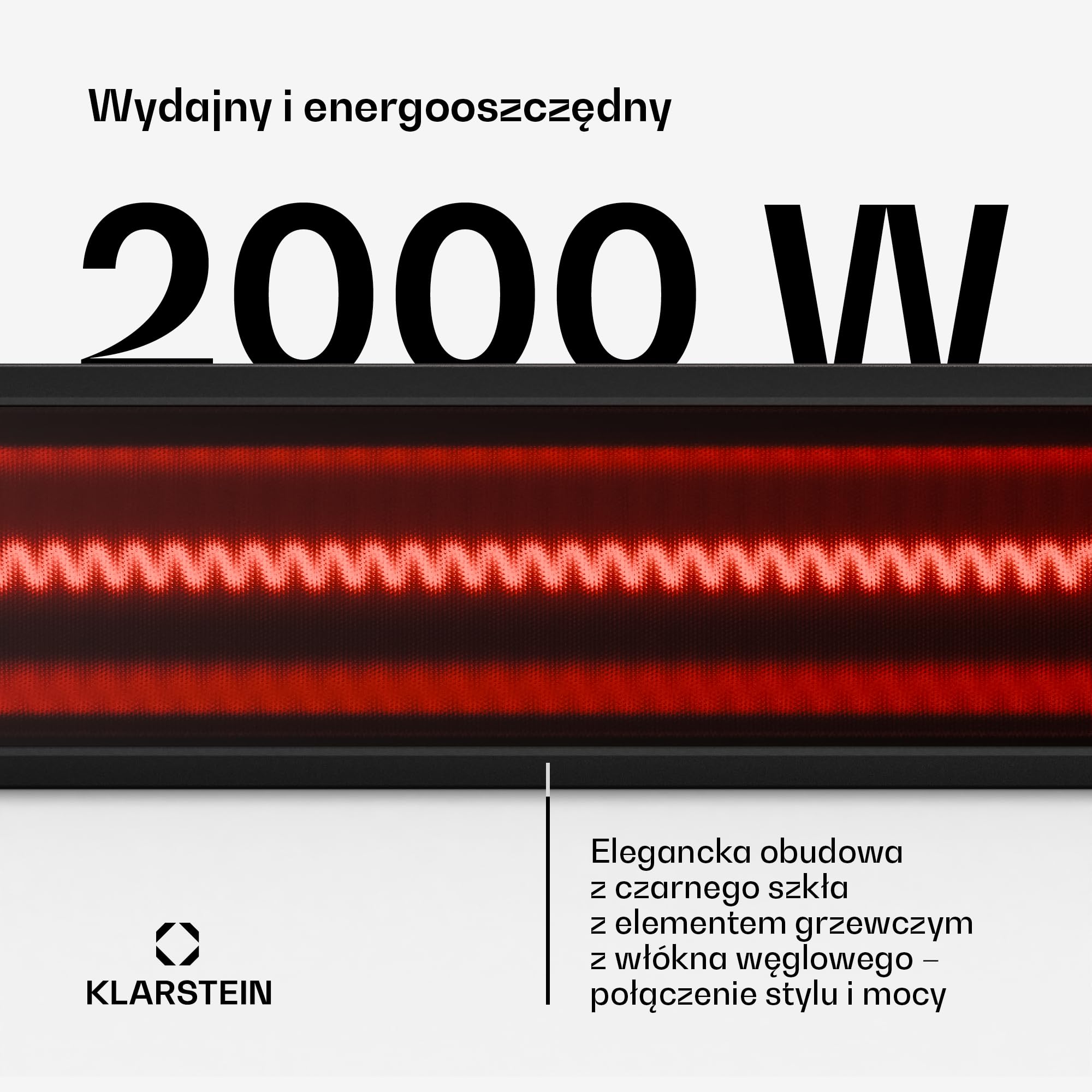 Klarstein Ogrzewanie ścienne na podczerwień 2000 W – montaż ścienny, IP65, 9 stopni, aplikacja i pilot zdalnego sterowania, timer, aluminium, ogrzewanie elektryczne na 15 m², Wi-Fi, ciche, elektryczne