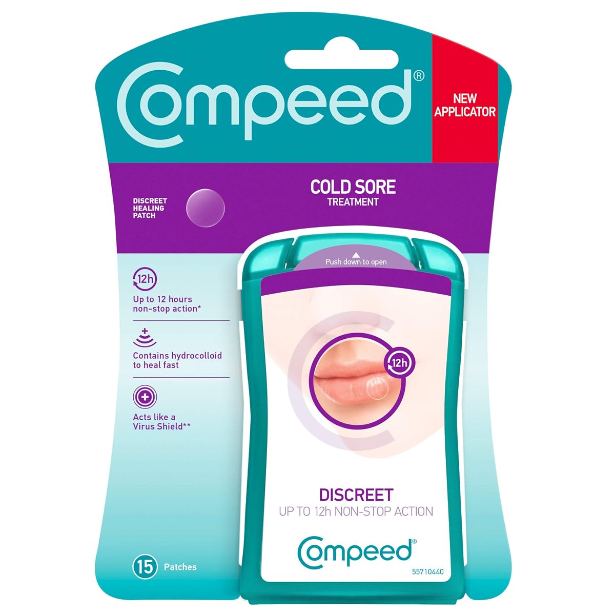 Compeed Cold Sore Patch-Invisible, Fever Blisters For Lips With 12 Hours Non