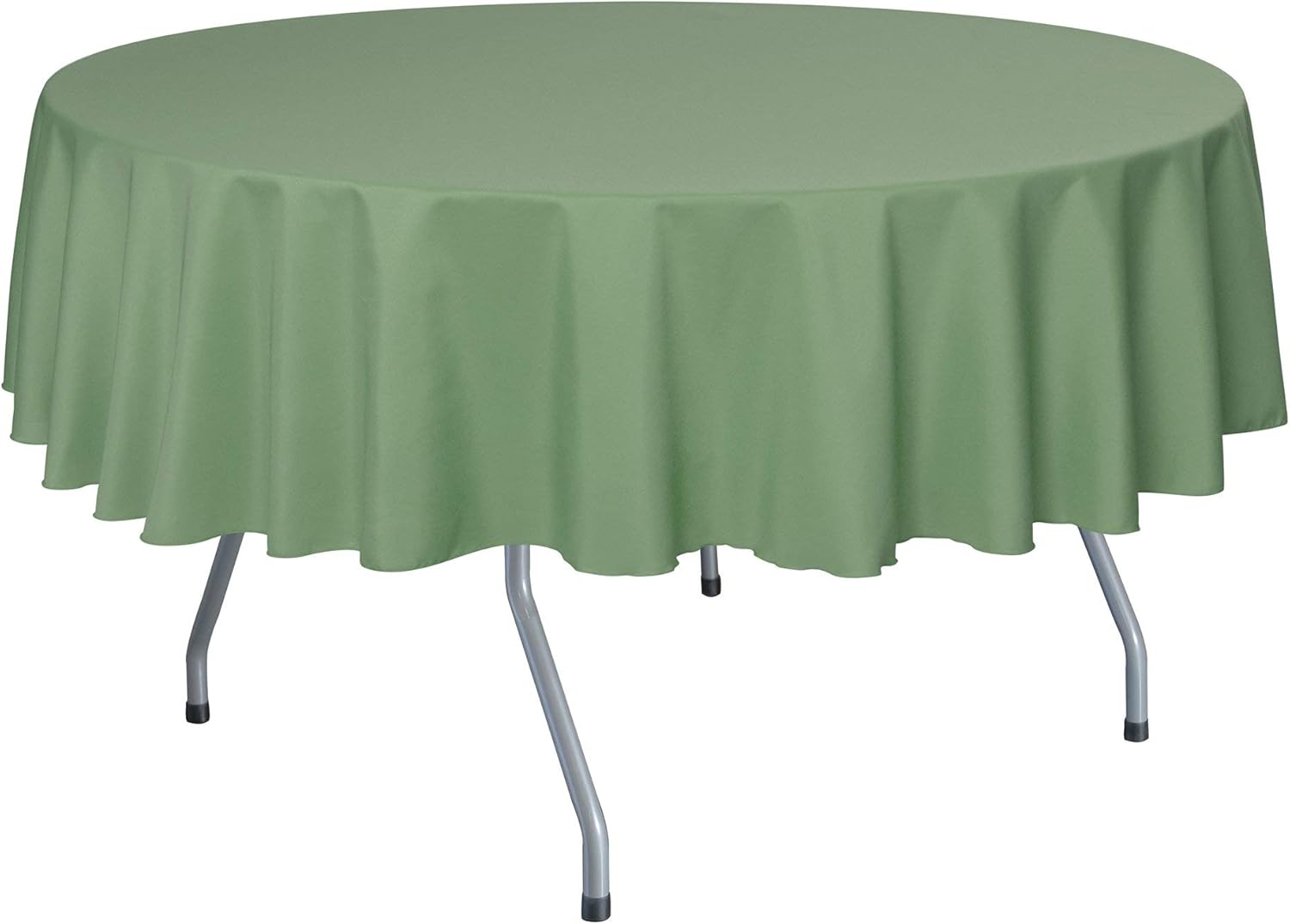 Ultimate Textile 72in Round Polyester Linen Tablecloth - Machine Washable, Stain & Wrinkle Resistant Table Cloth for Dining, Weddings & Events - Sage, 2 Pack