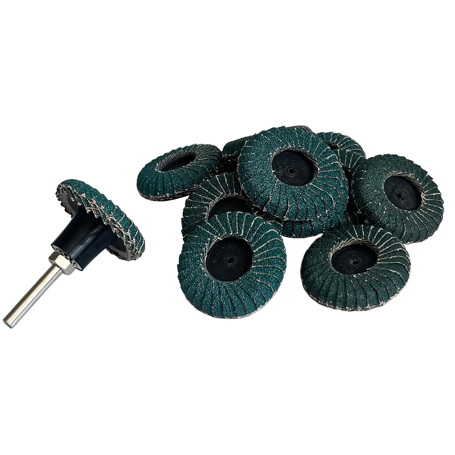 10PCS Curved Flap Disc 2 Inch 80Grit Roll Lock Quick Change Sanding Discs 1PCS 1/4" Holder Surface Grinding Disc for Die Grinder Metal Wood Surface Finish Weld Rust Removal