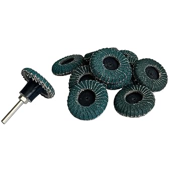 10PCS Curved Flap Disc 2 Inch 80Grit Roll Lock Quick Change Sanding Discs 1PCS 1/4" Holder Surface Grinding Disc for Die Grinder Metal Wood Surface Finish Weld Rust Removal