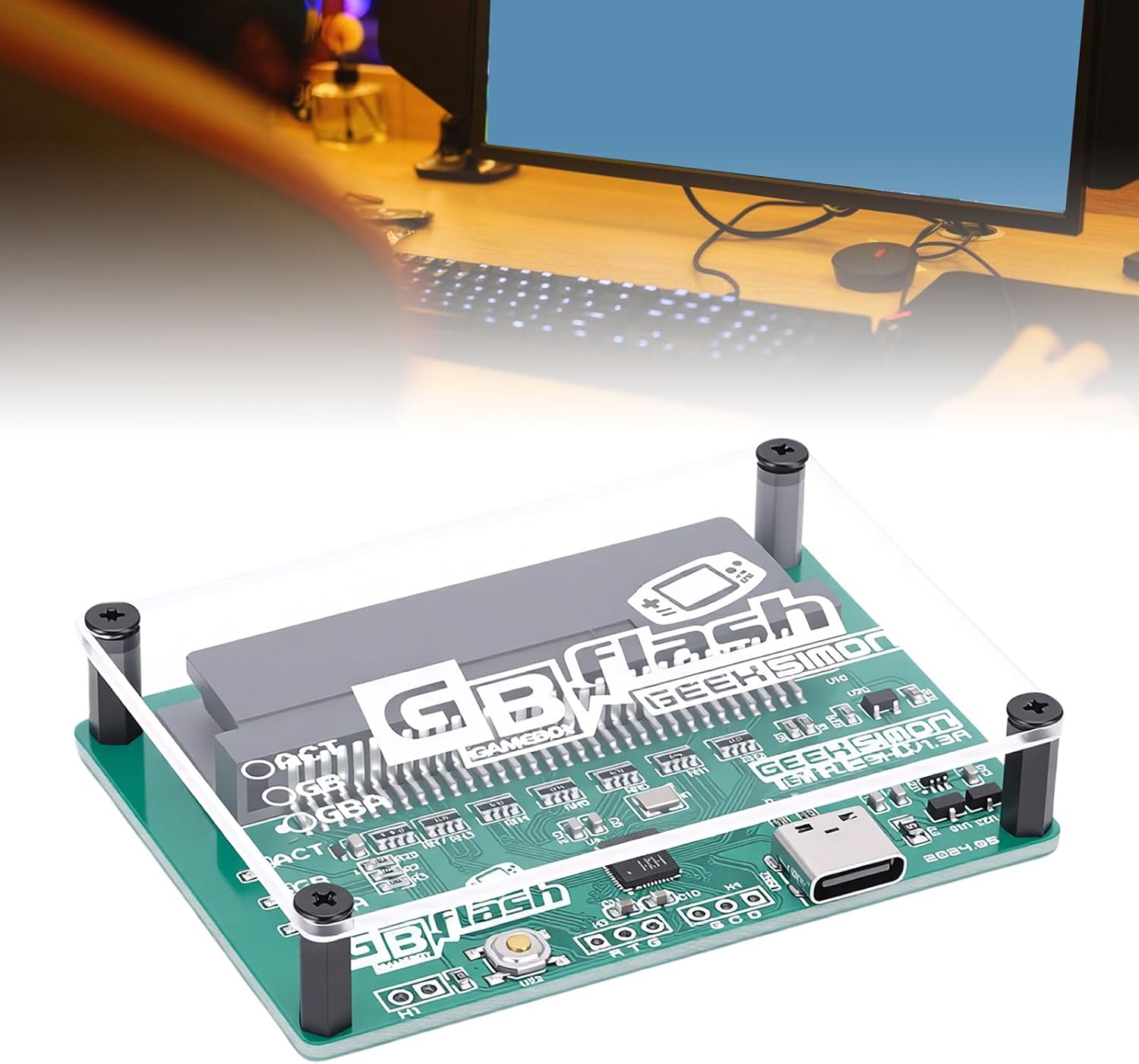 USB Game Card Burner Reader, GBA GBC Game Card Burner Reader, Cartridge Recovery Tool with Type C Data Cable for Gameboy Color Advance Cartridges