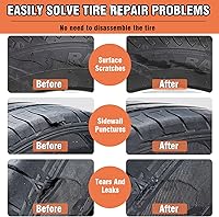 Vista 3 de Pegamento de reparación de neumáticos, kit de cemento de goma para pared lateral, clavos de dos tamaños, adecuado para bicicleta, automóvil
