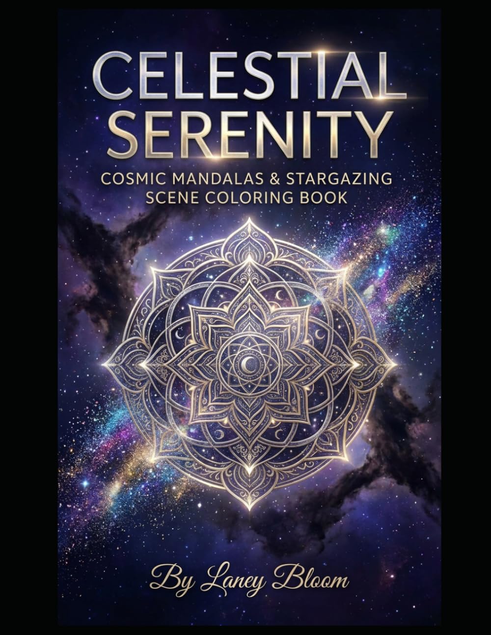 Celestial Serenity: Cosmic Mandalas & Stargazing Scenes Coloring Book