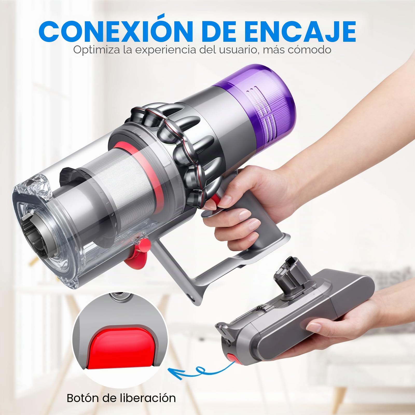 3900mAh Batería con clic V11 para Dy Batería SV15, ASUNCELL Batería de repuesto para V11 Torque Drive Outsize Absolute Extra V15 Detect Absolute Extra SV15 SV16 SV22 Aspiradoras