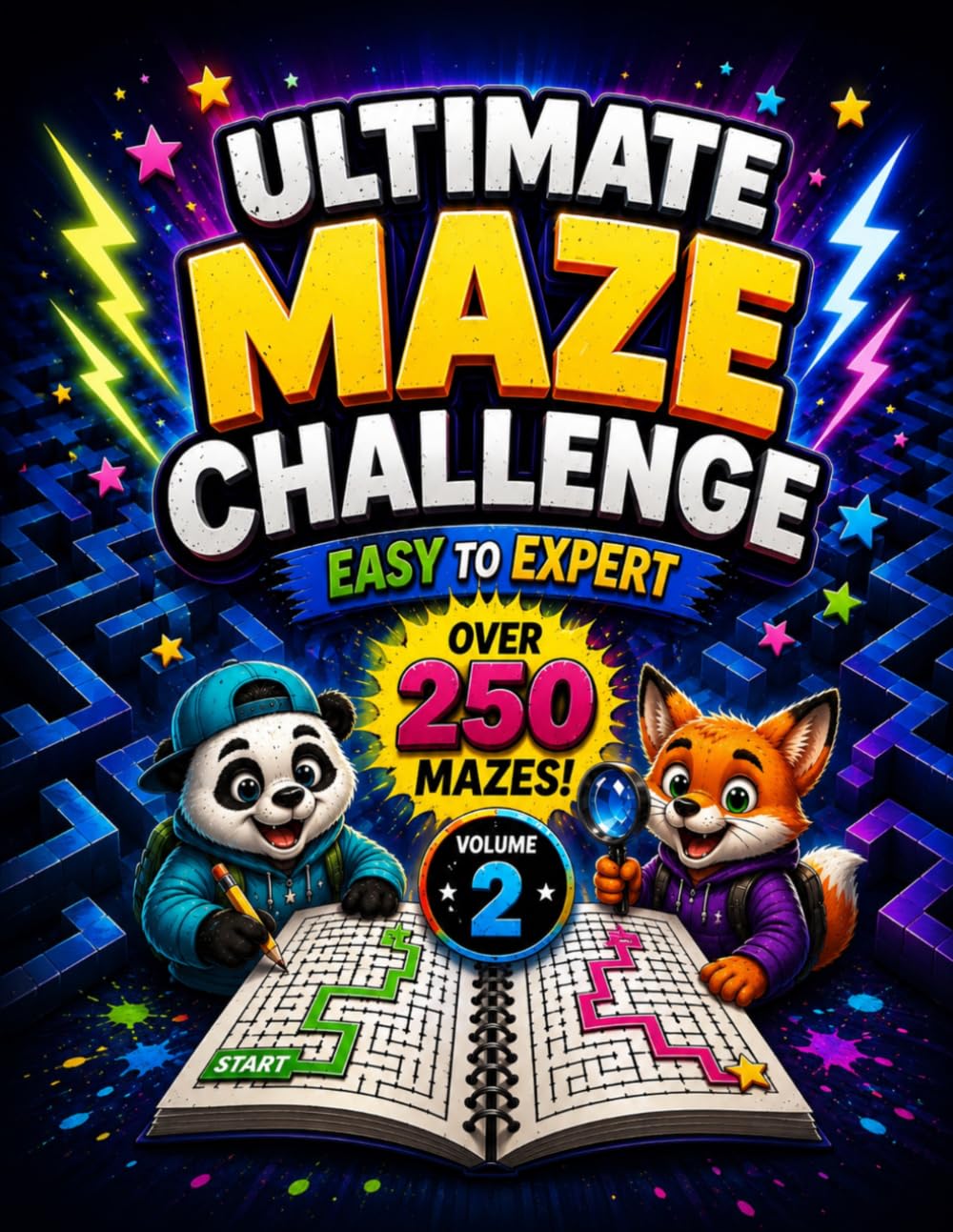 Ultimate Maze Challenge – Volume 2: Large Print Maze Puzzle Book for Kids, Adults & Seniors: • Over 250 Mazes • Fun & Challenging Brain Games for All Ages