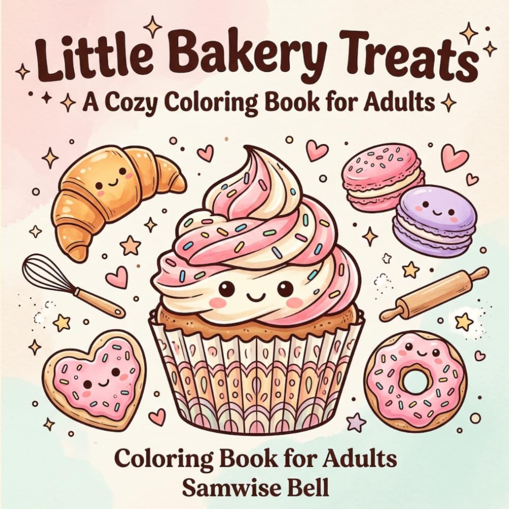 Little Bakery Treats. A Cozy Coloring Book for Adults: Relaxing Bakery Scenes: Step into the warm, buttery world of Little Bakery Treats, where every ... macarons & more, and cozy café corners.