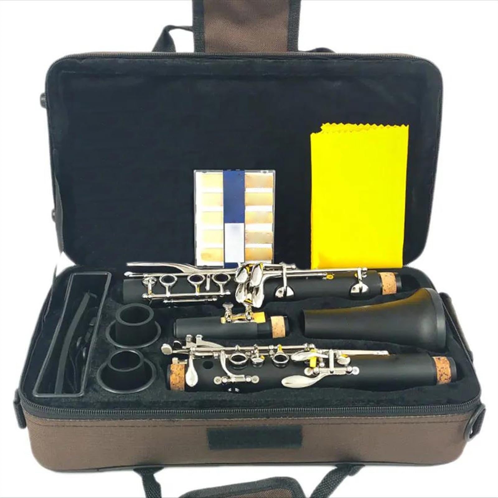 Strumento A Fiato Per Clarinetto In Sib Con Corpo In Gomma Dura 17 Tasti Con Custodia E Accessori