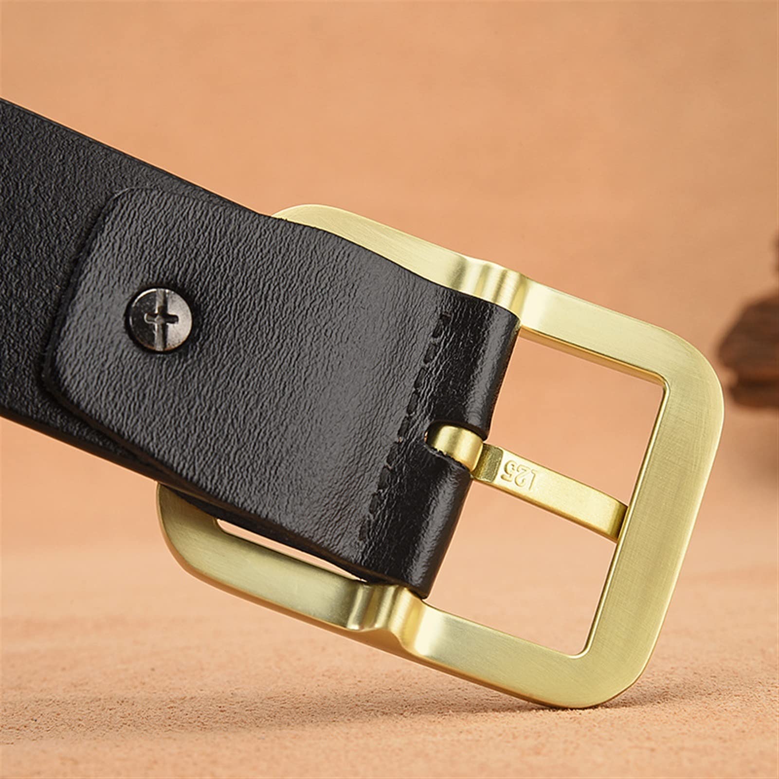 Cinturón ajustable de cuero genuino, Cinturón de Cuero for Hombre Cinturón con Hebilla de Cuero Cinturón Ancho de Cuero Retro de Dos Capas Cinturón de Moda Informal Correa de Cintura de Cuero Trajes d