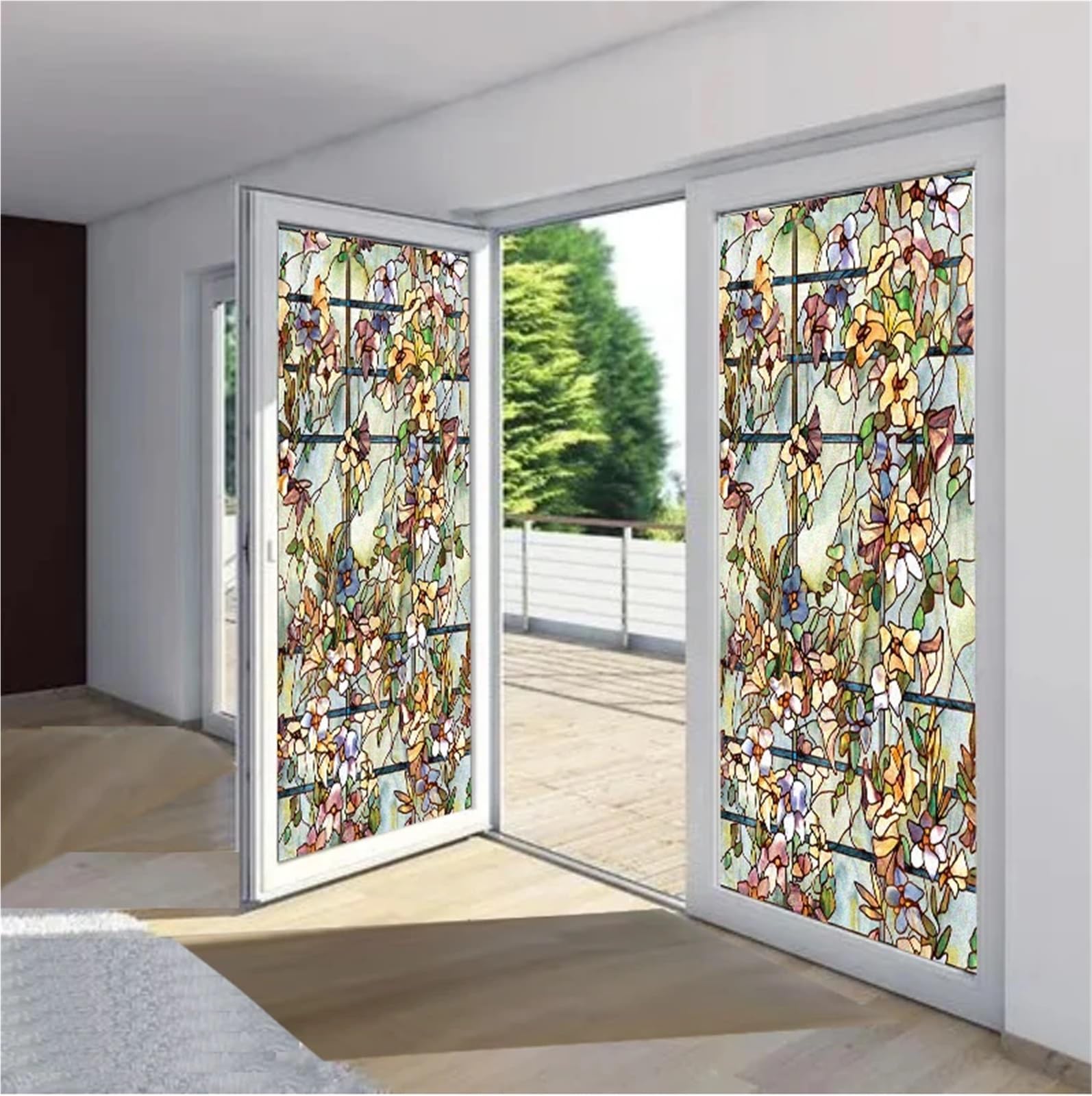 Acquista 1 foglio di pellicola per vetri colorati per finestre, adesivo per vetri colorati vintage, cucina, camera da letto, porta in vetro, decorazioni per la casa in Italia a partire da 7.81