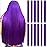 12 PCS Purple Hair Extensions Clip in, Colored Party Highlights Extension for Kids Girls Synthetic Hairpiece Straight 22 inch
